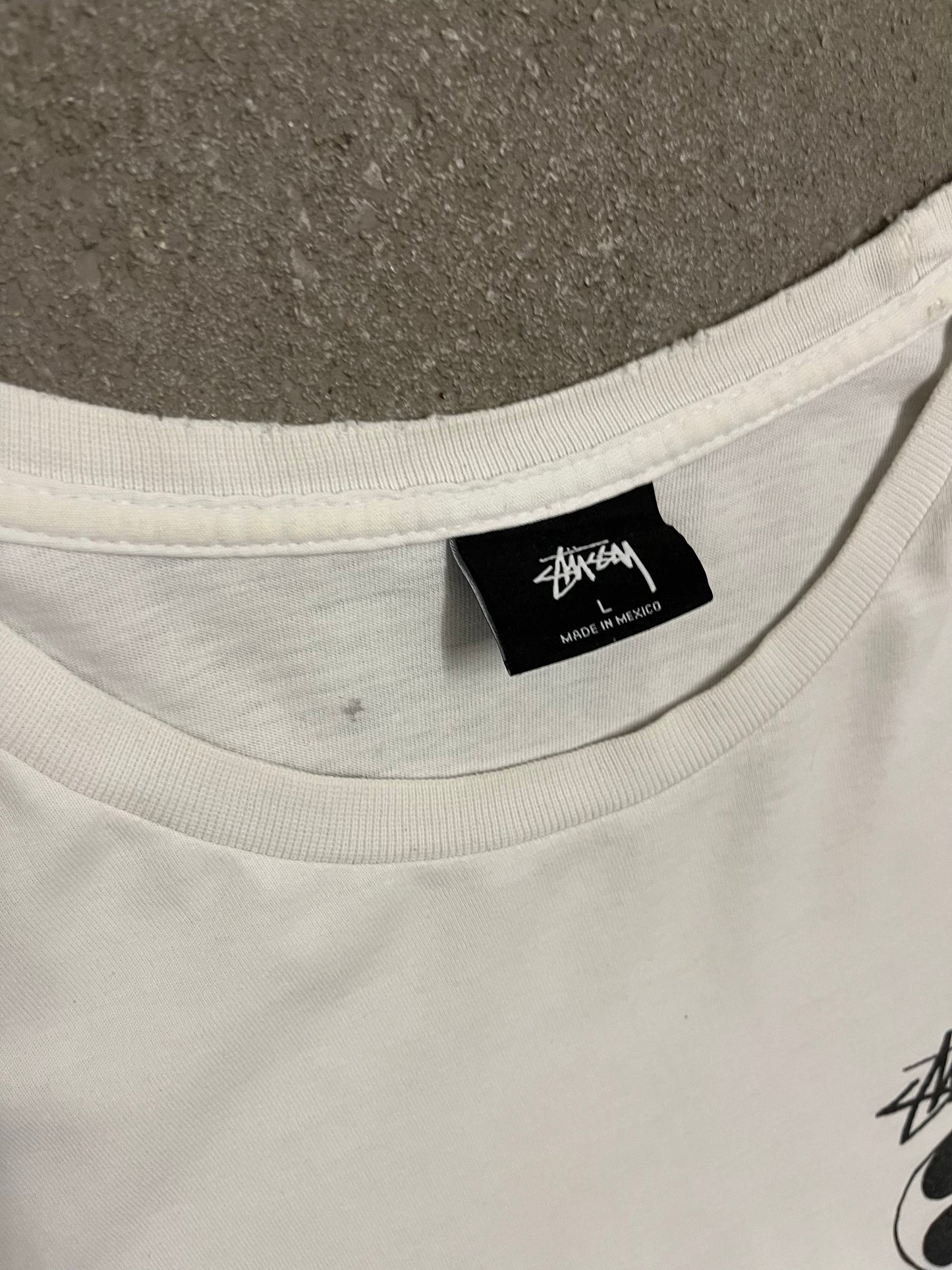 White Stüssy Ying & Yang Tee - L