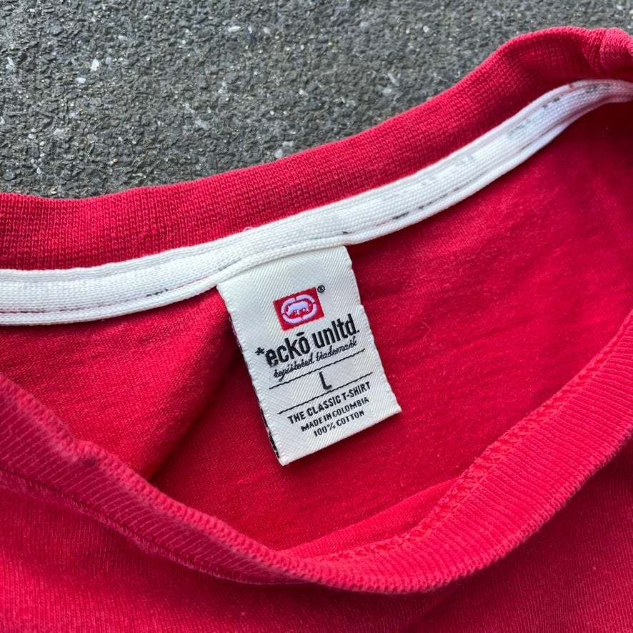 Vintage Y2K Red Ecko Tee - L