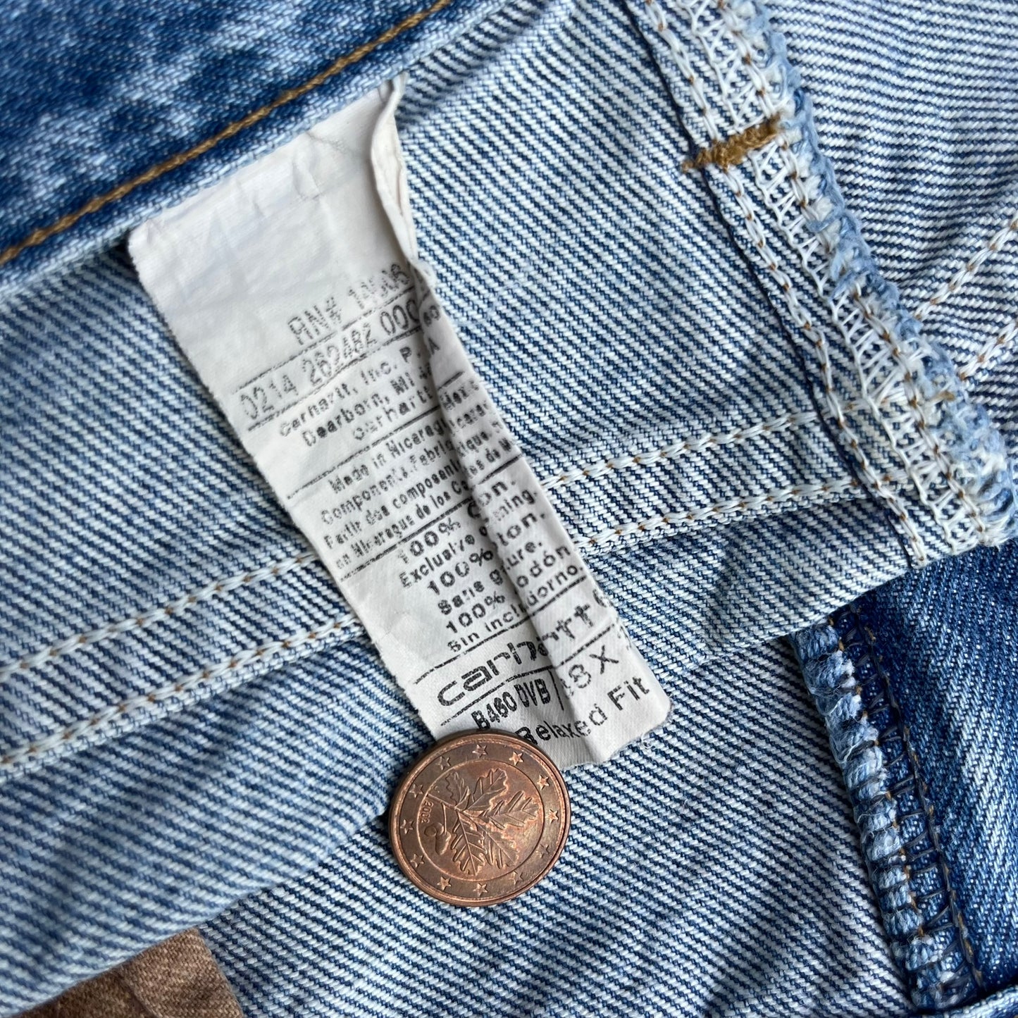 Vintage Blue Carhartt Cut Off Jeans Shorts - 38