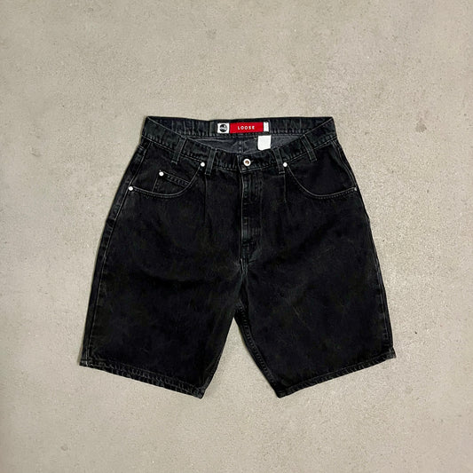 Vintage Black Levis Silver Tab Jeans Shorts - 36
