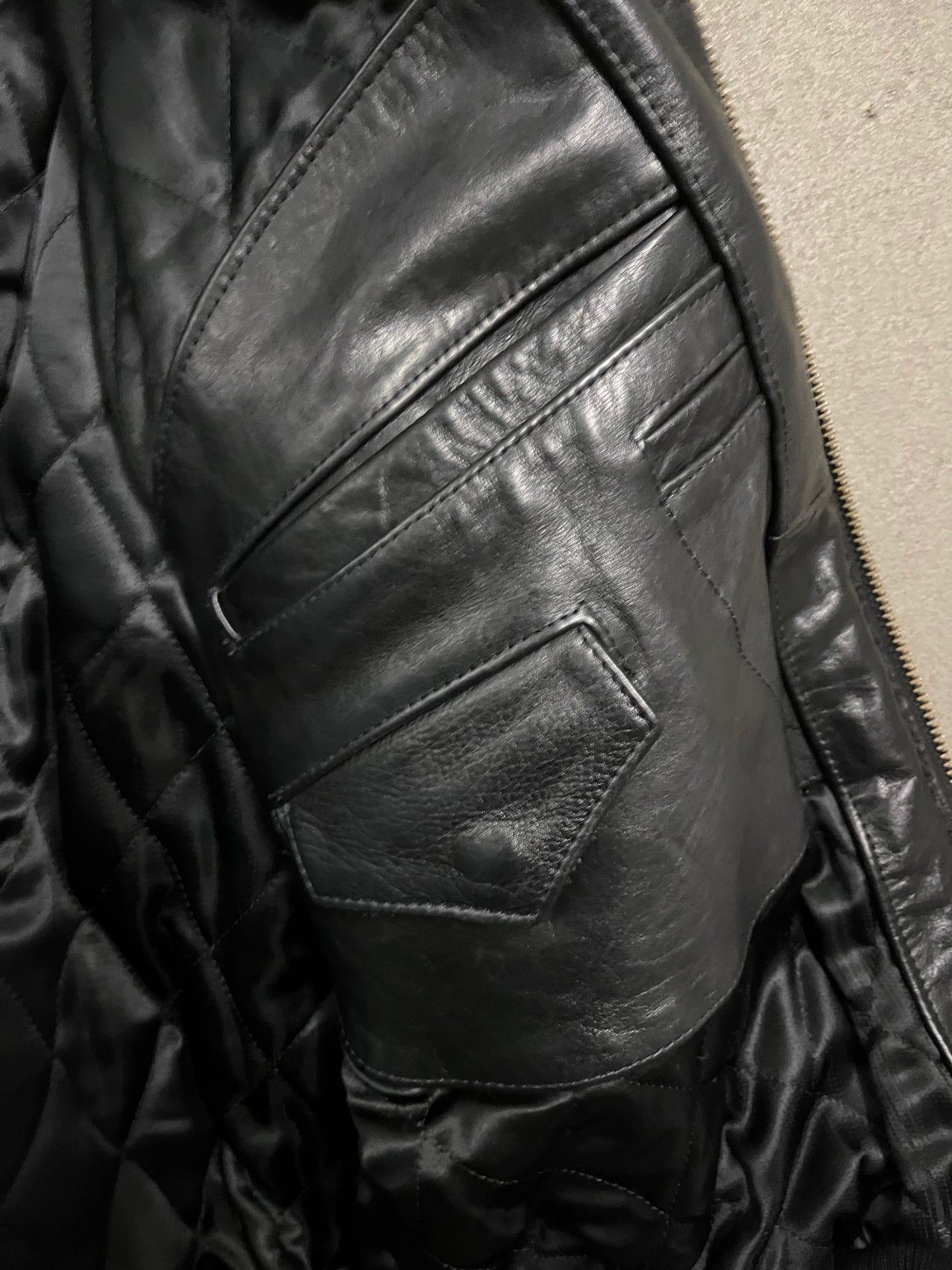 Vintage Black Chevignon Leather Jacket - XL