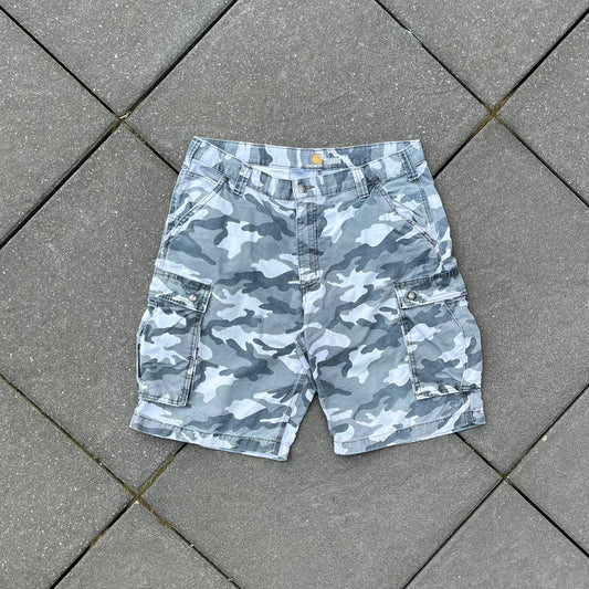 Grey Camo Carhartt Cargo Shorts - 36