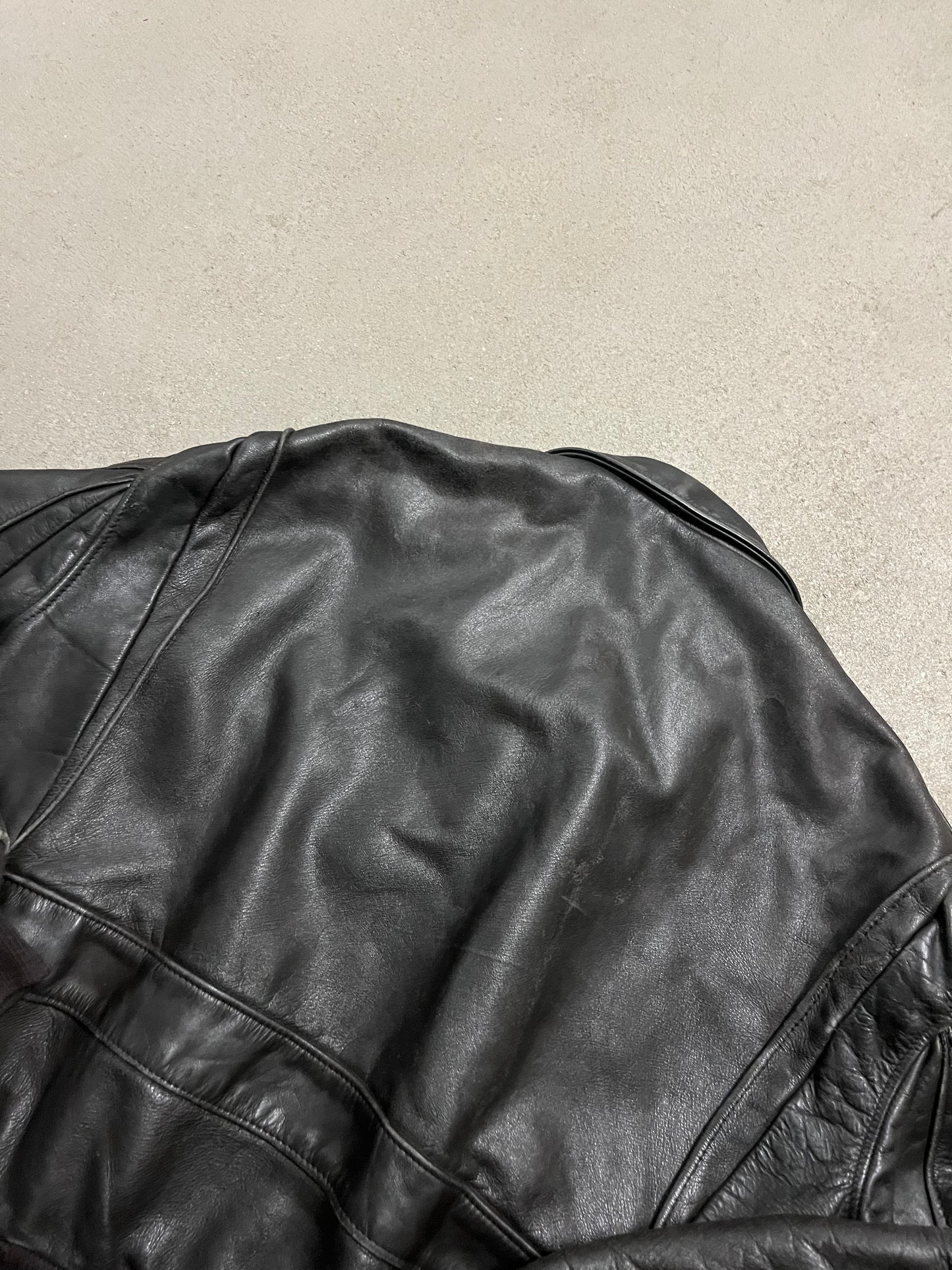 Vintage Brown Faded Schott Flight Leather Jacket - L