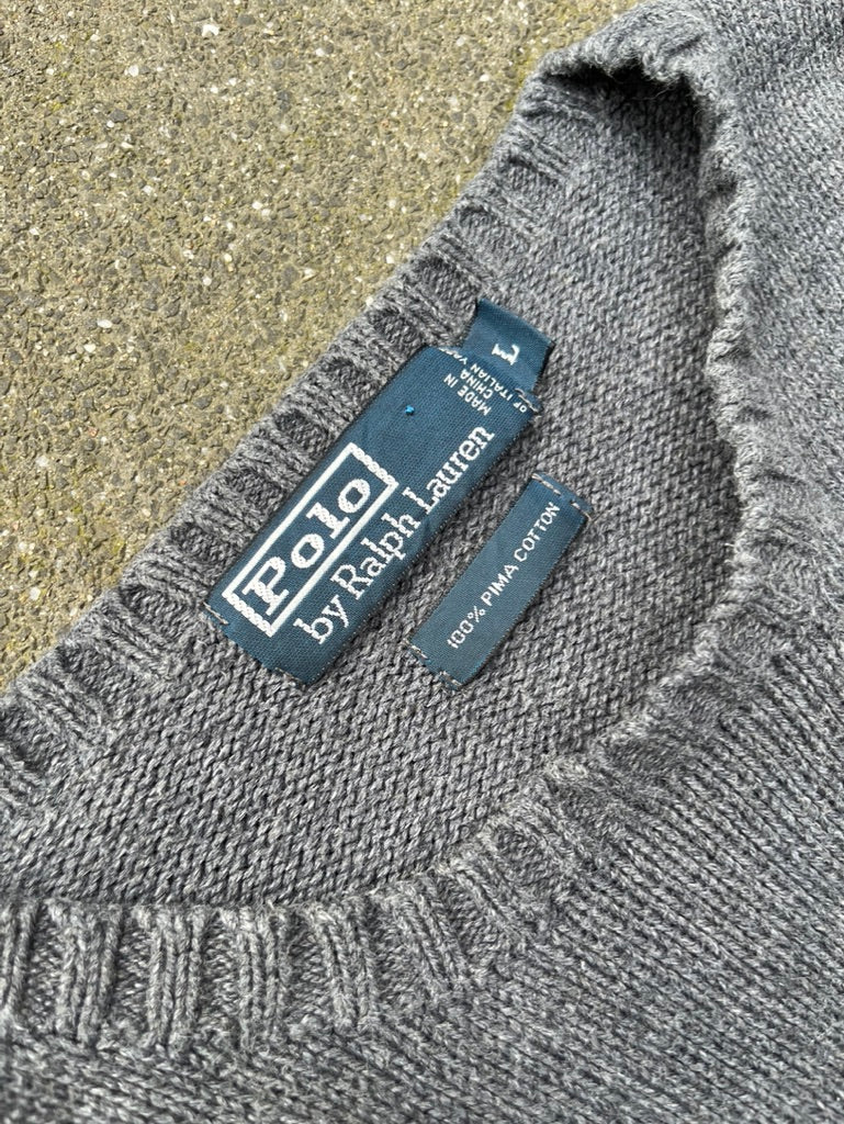 Grey Ralph Lauren Knit Sweater - M