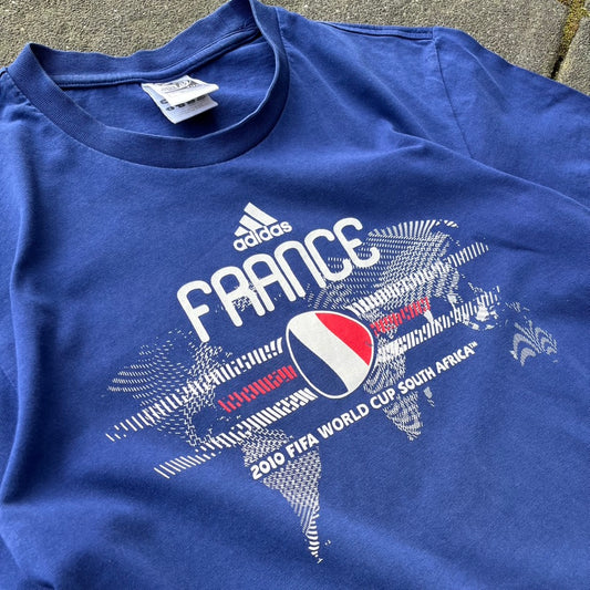 2010 Blue Adidas France Tee - L