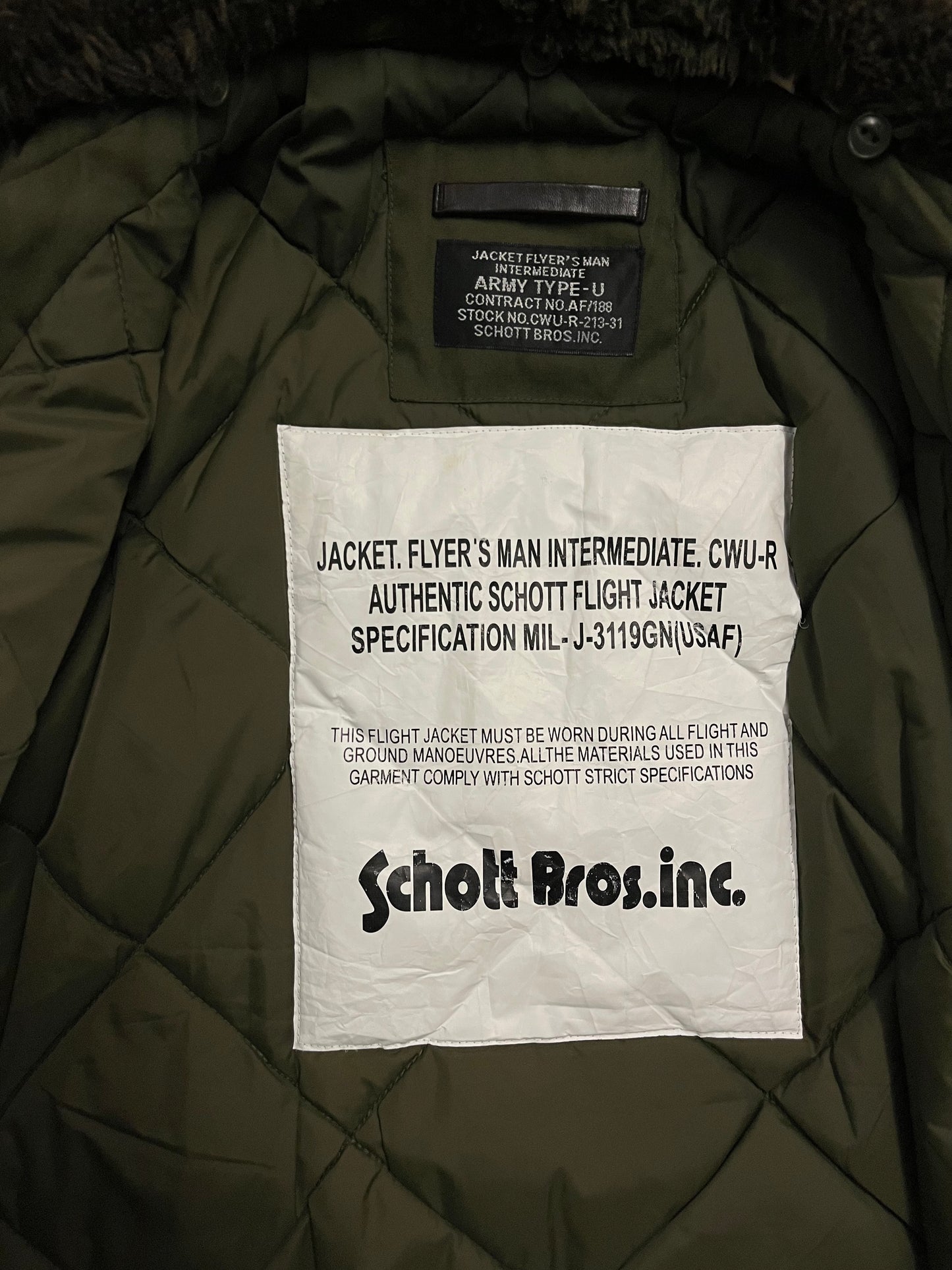 Vintage Green Schott Bomber Jacket - M