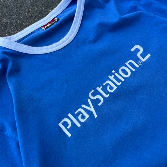 Vintage Blue Playstation 2 Ringer Tee - XL