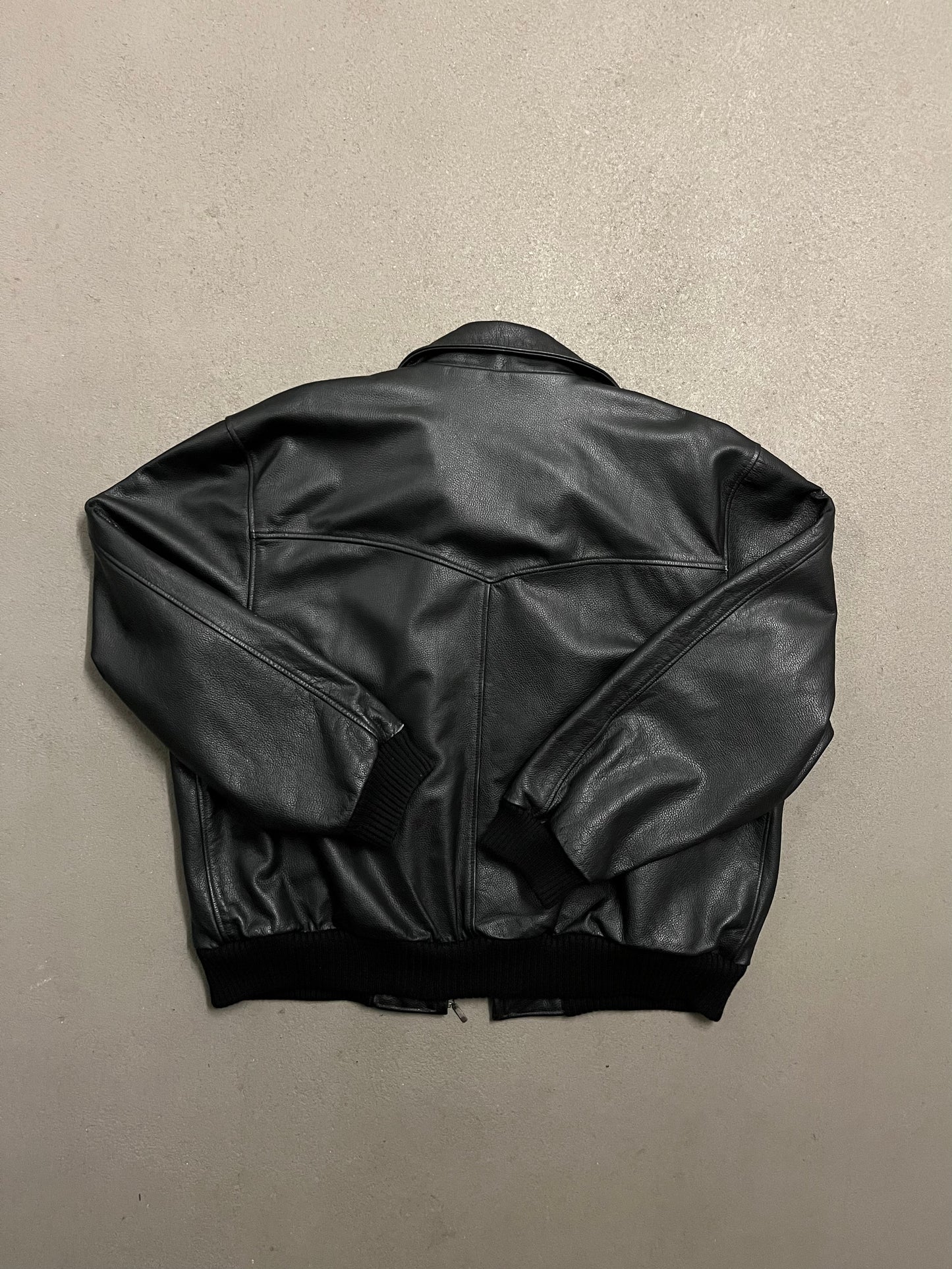 Vintage Black Porsche Leather Jacket - XL