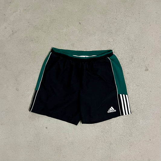 Vintage Black Green Adidas Shorts - L