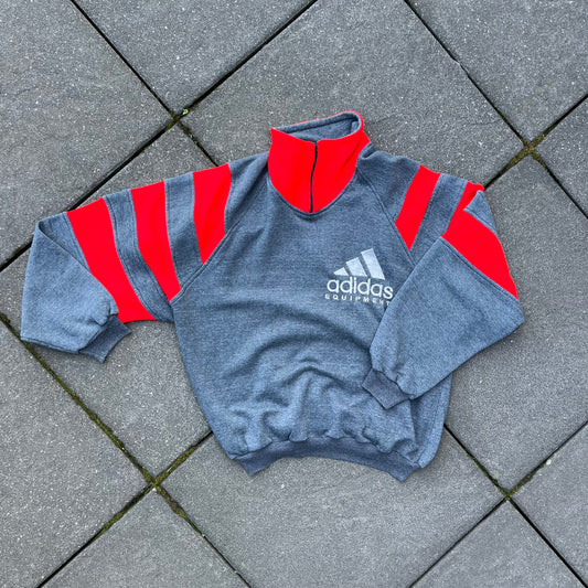Vintage Grey Adidas Equipment Zip Sweater - M
