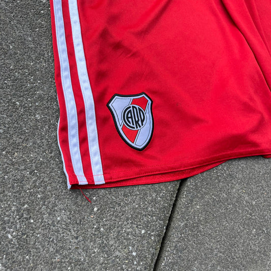 2017 Red Adidas River Plate Shorts - L
