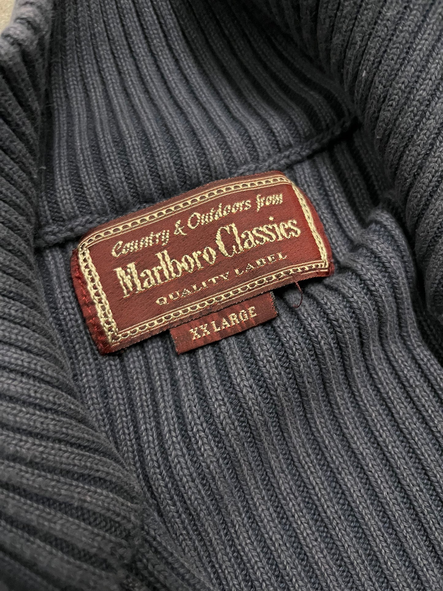 Vintage Blue Malboro Knit Quarter Zip - L