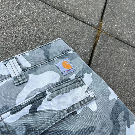 Grey Camo Carhartt Cargo Shorts - 36