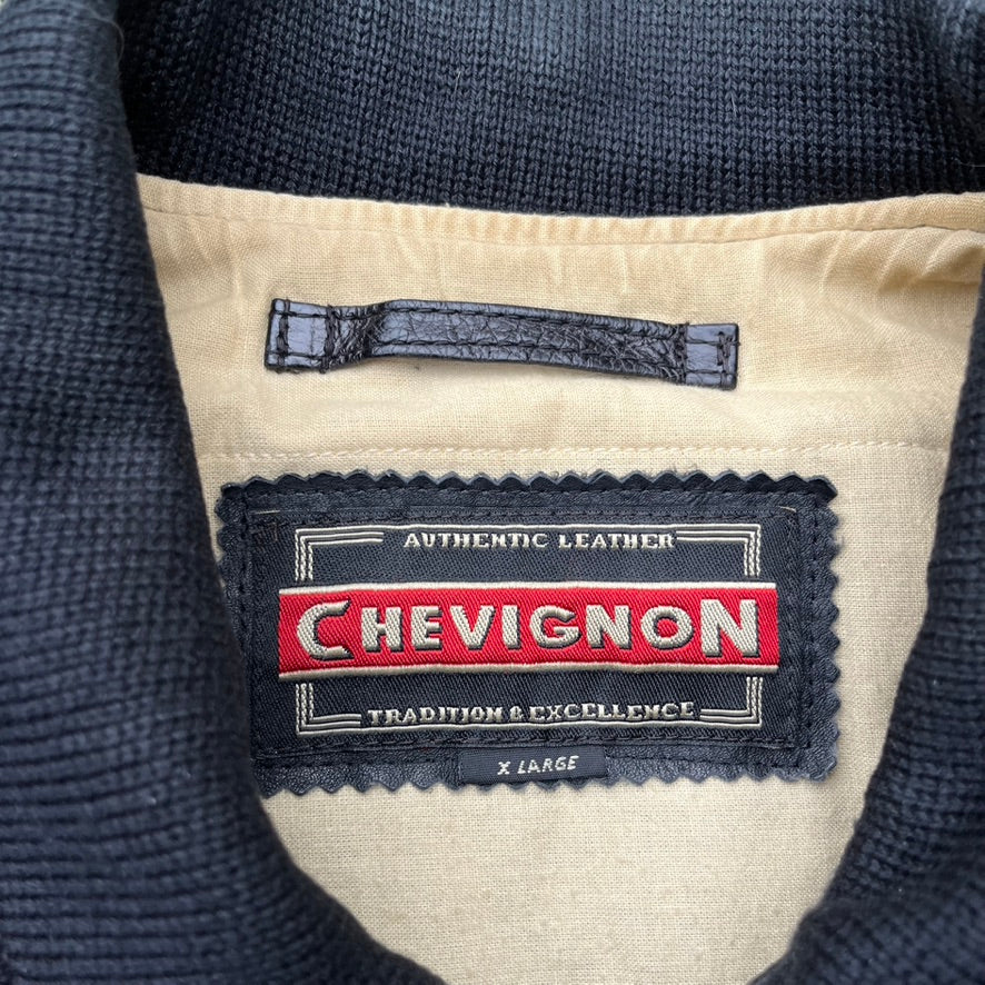 Vintage Black Chevignion Leather Jacket - L