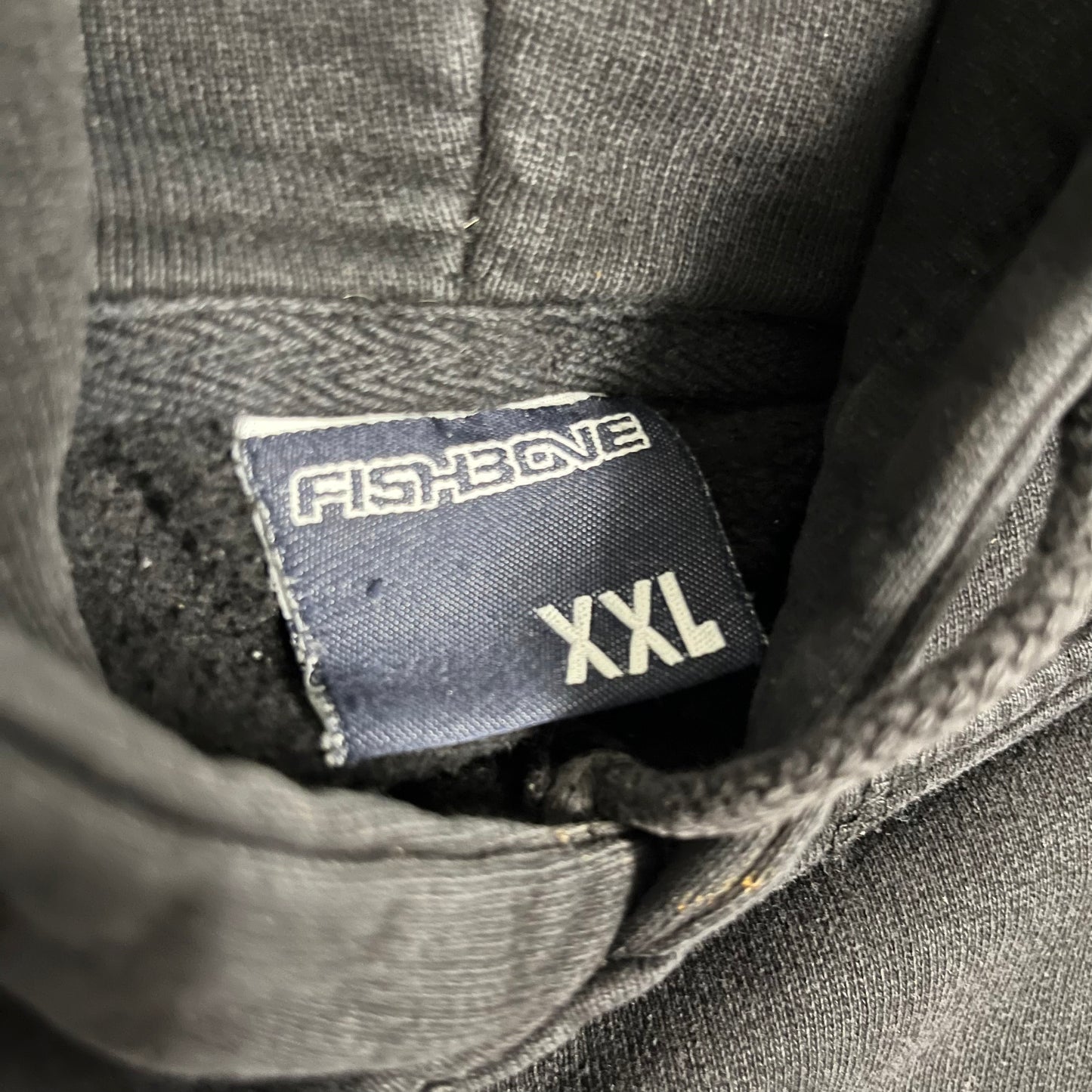 Vintage Y2K Black Fishbone Dragon Tribal Hoodie - L