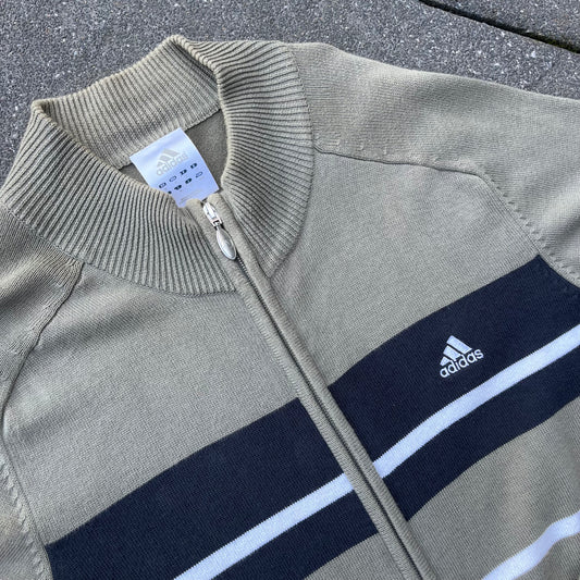 2008 Green Adidas Knit Zip Up - L