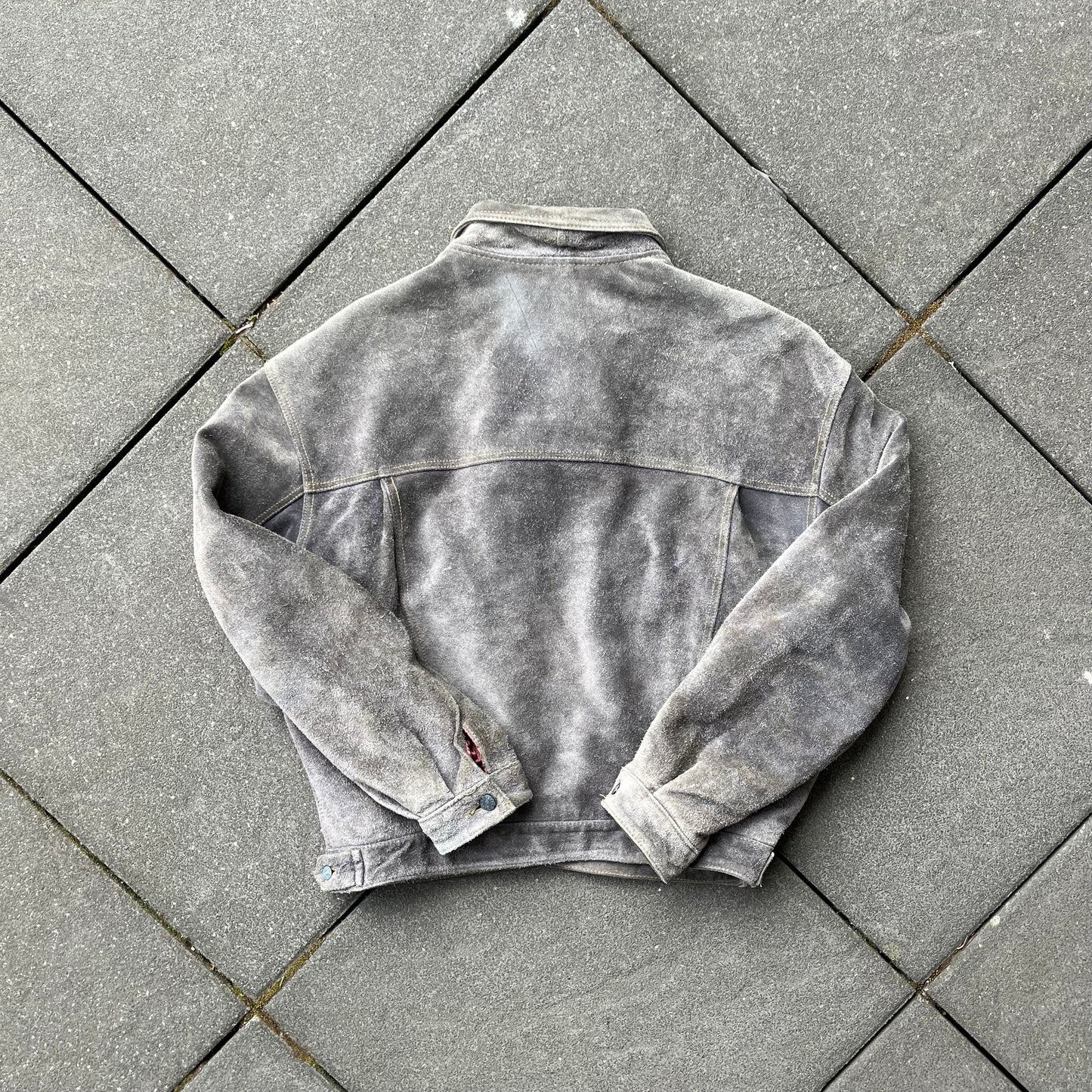 Vintage Grey Diesel Suede Leather Jacket - L