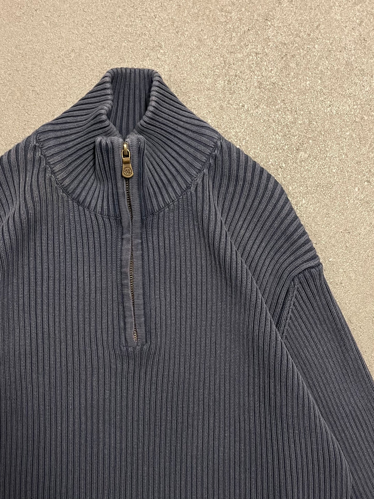 Vintage Blue Malboro Knit Quarter Zip - L