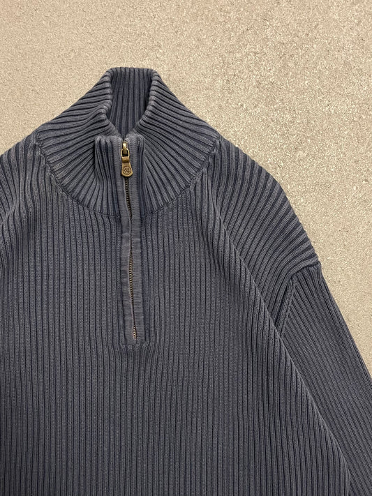 Vintage Blue Malboro Knit Quarter Zip - L