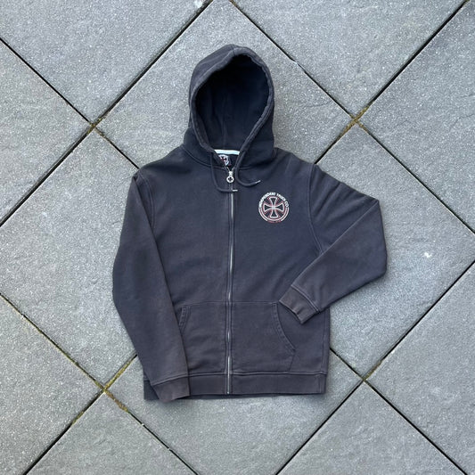 Vintage Black Independent Zip Hoodie - M