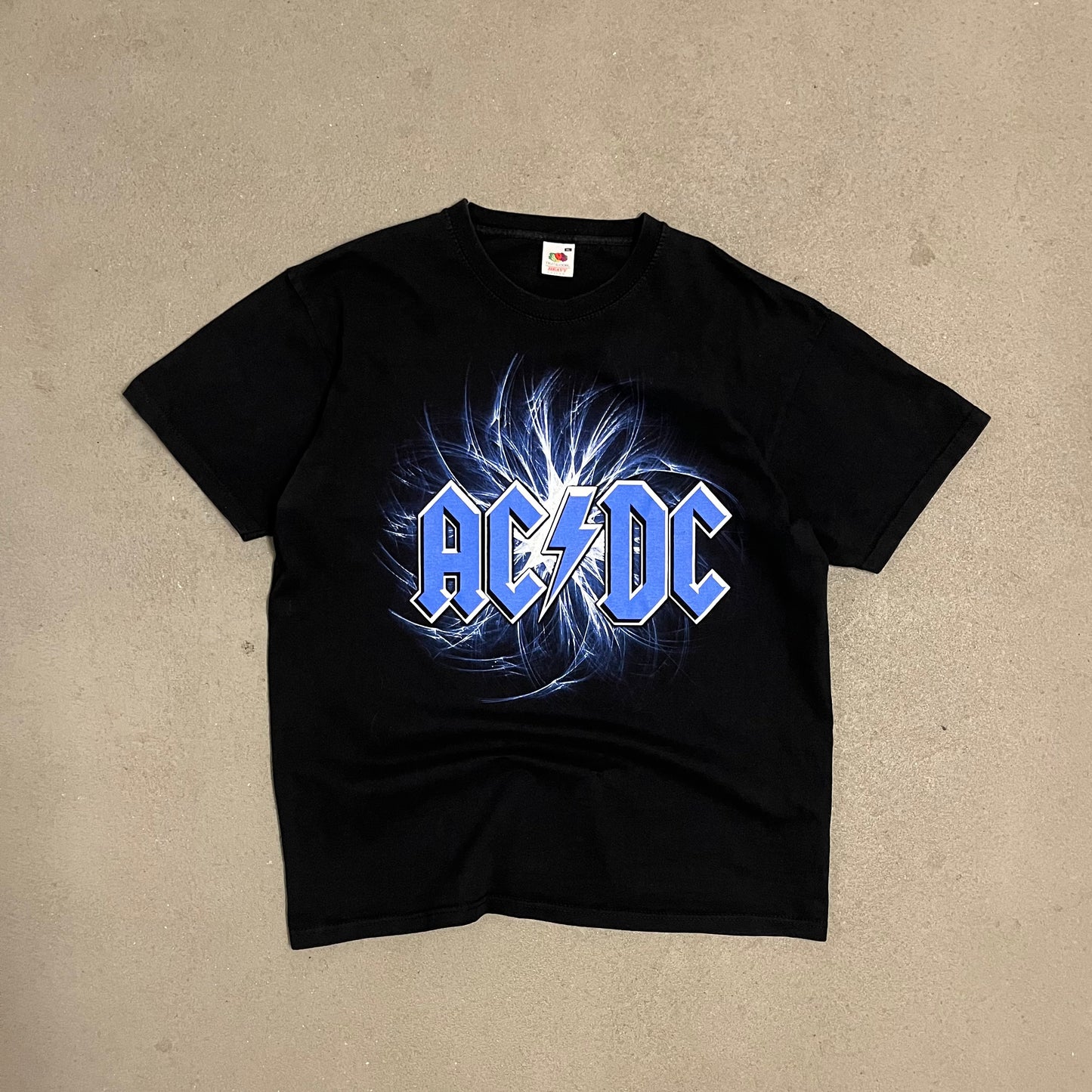 Vintage Black Fruit of the Loom ACDC Tee - XL