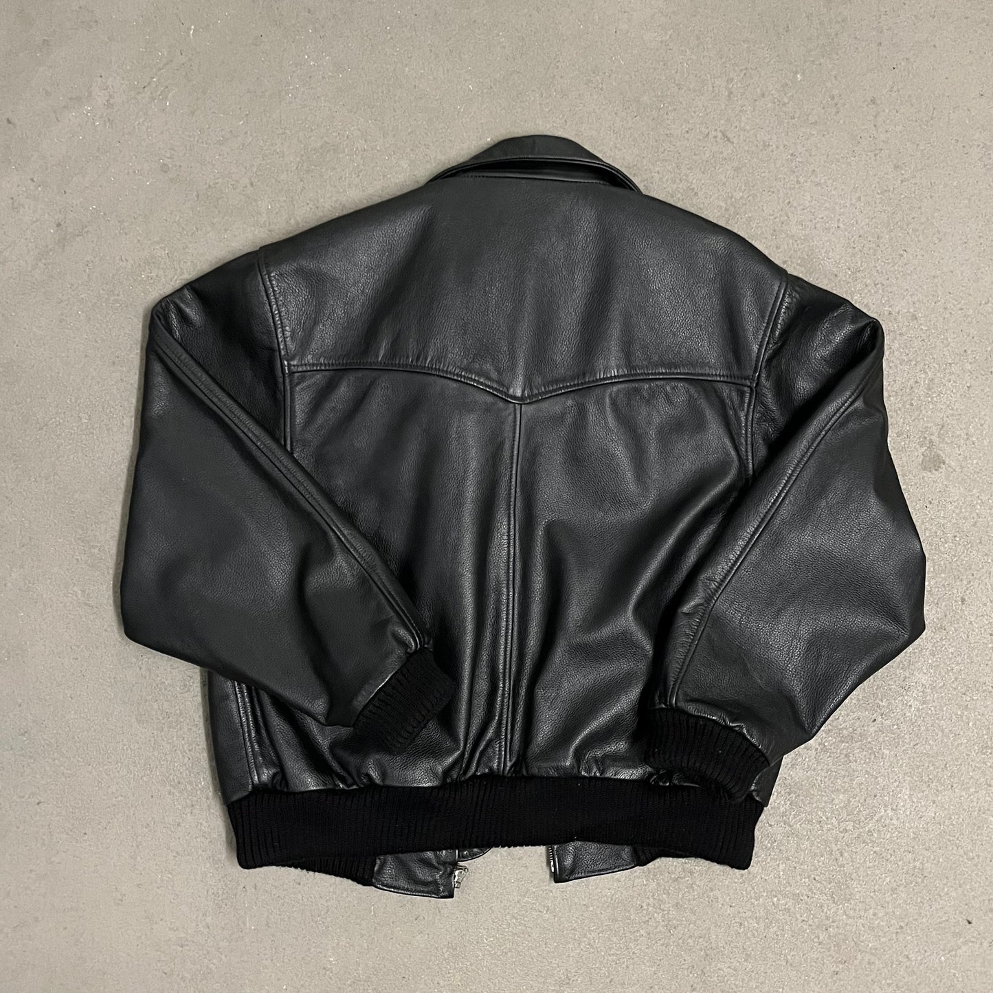 Vintage Black Porsche Leather Jacket - M