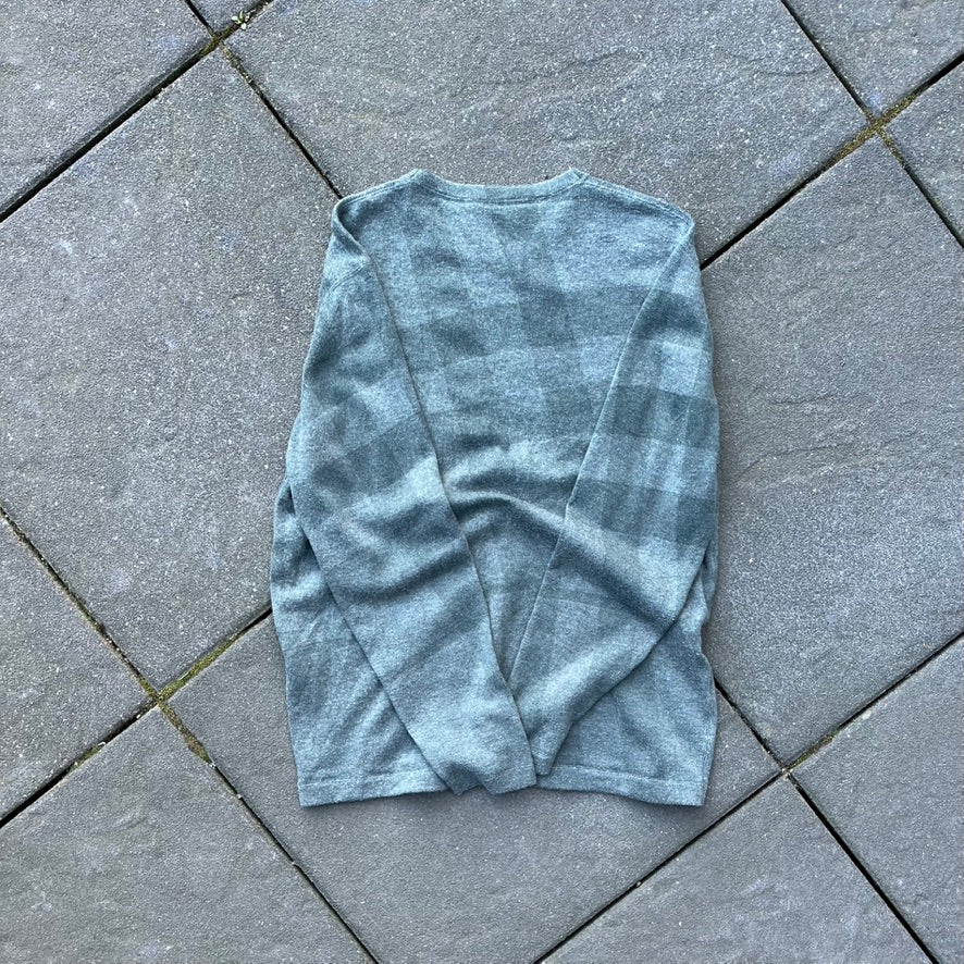 Vintage Grey Burberry Knit Sweater  - L