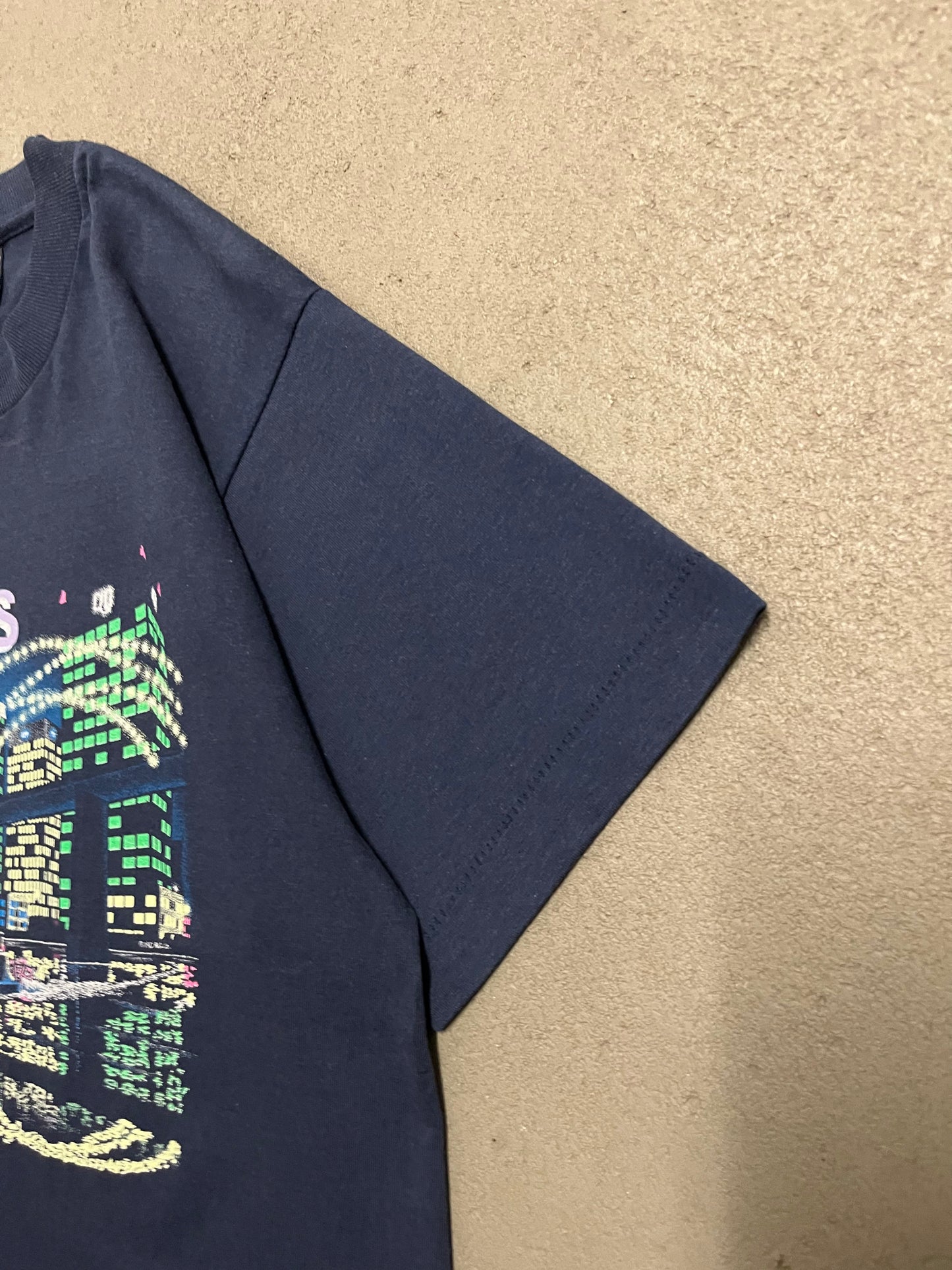 Vintage Blue Screenstars Memphis Tee Made in USA - L