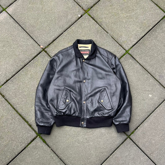 Vintage Black Chevignion Leather Jacket - L