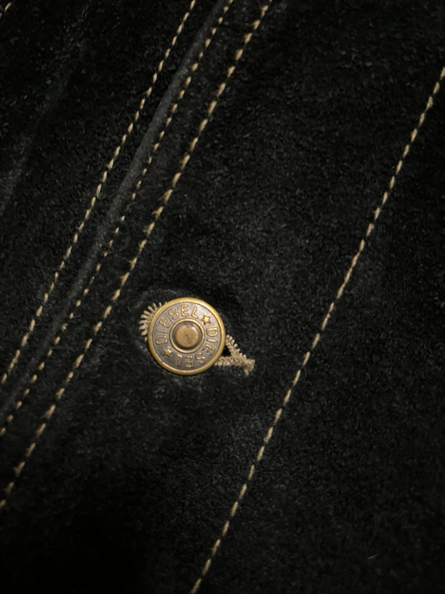 Vintage Black Diesel Suede Leather Jacket - L