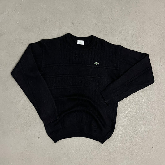 Vintage Black Lacoste Knit Sweater - M