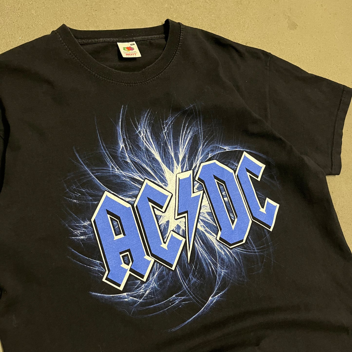 Vintage Black Fruit of the Loom ACDC Tee - XL