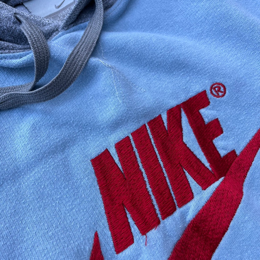 Vintage Blue Nike Sleeveless Hoodie - M