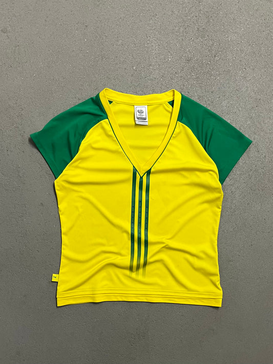 Vintage Y2K 2006 Yellow Green Adidas Brazil Top - M