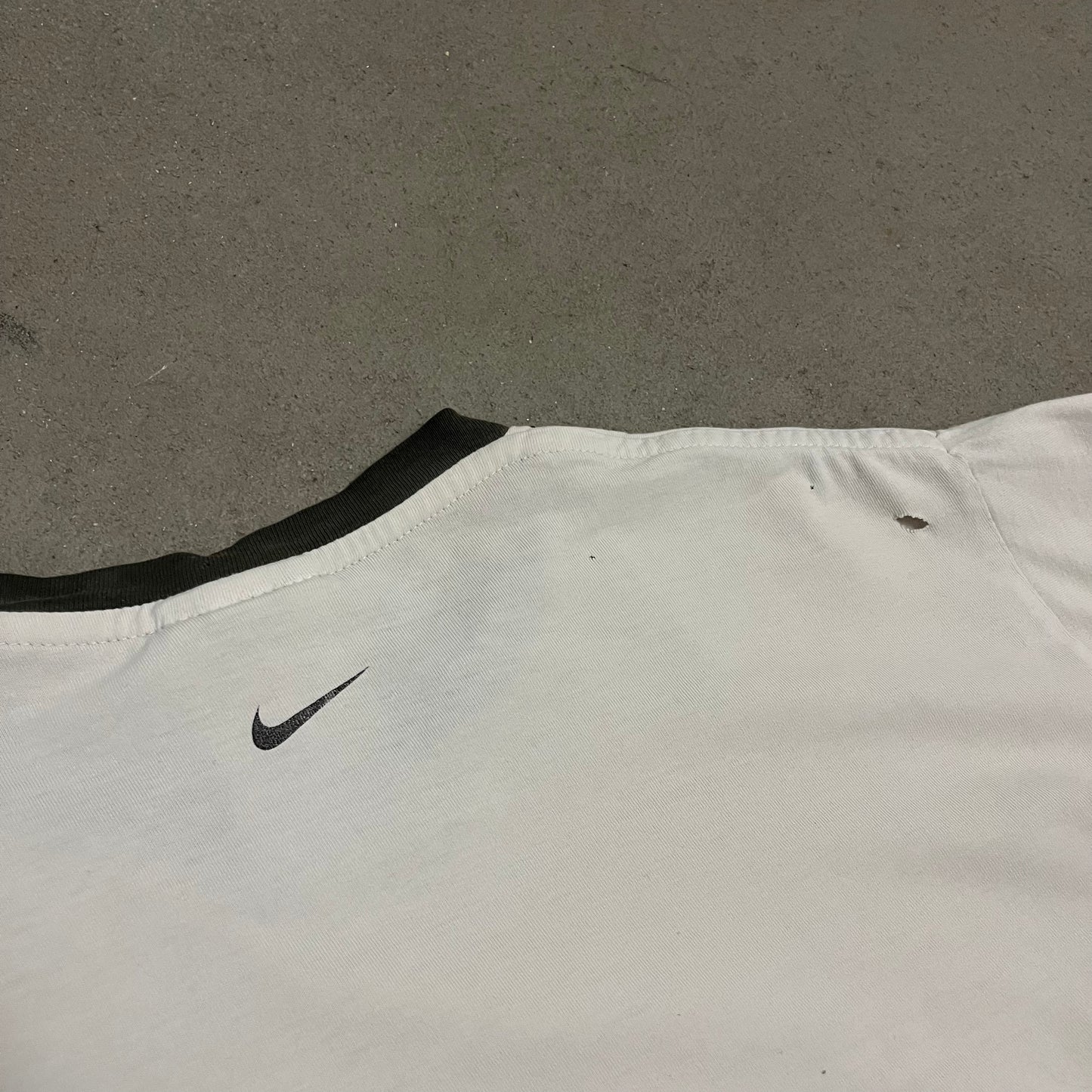 Vintage White Nike Force Ringer Tee - M