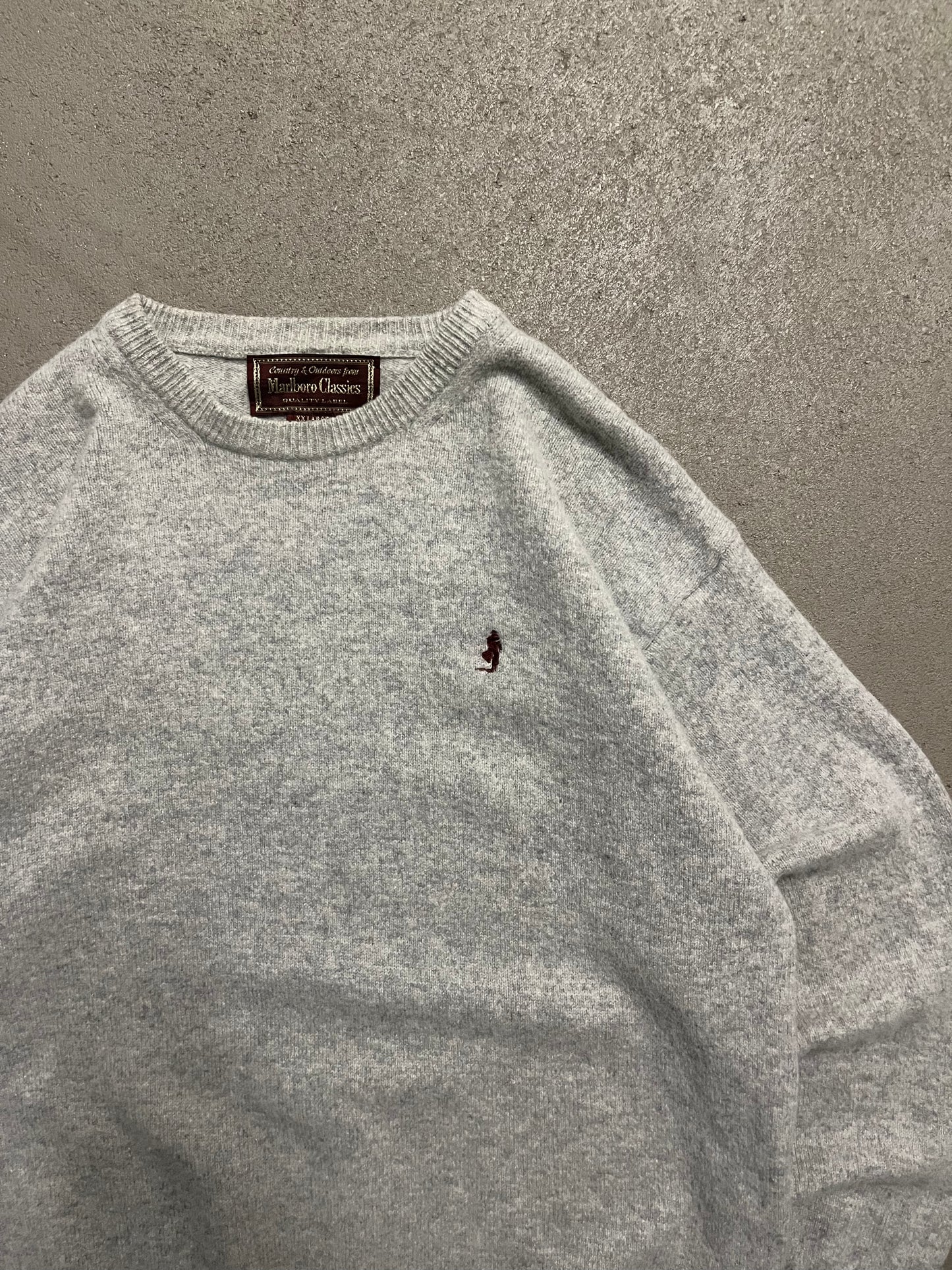 Vintage Grey Malboro Classics Knit Sweater - L