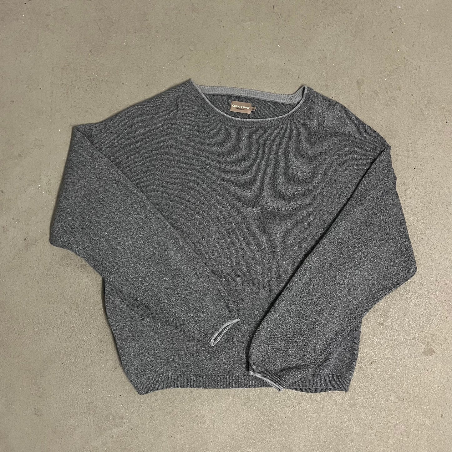 Vintage Grey Chevignon Knit Sweater - L
