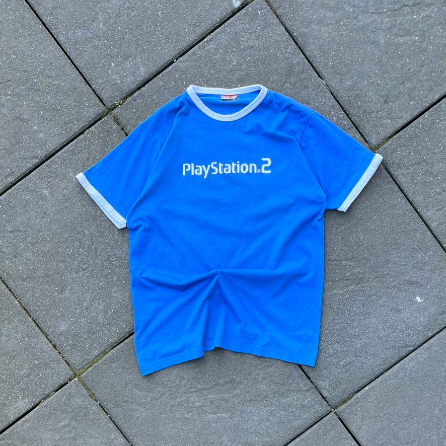 Vintage Blue Playstation 2 Ringer Tee - XL