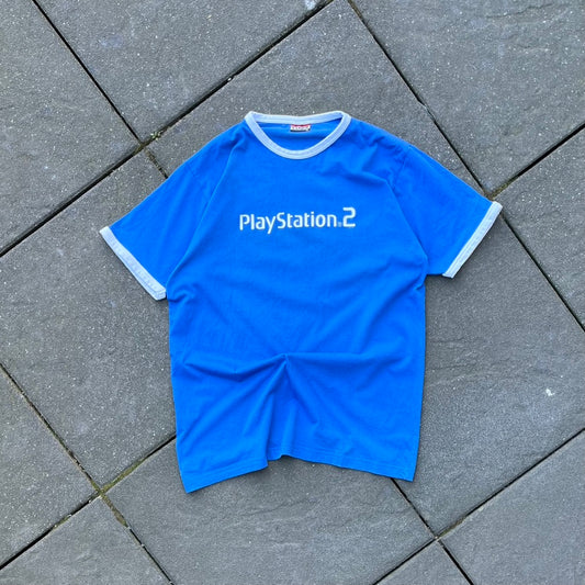 Vintage Blue Playstation 2 Ringer Tee - XL