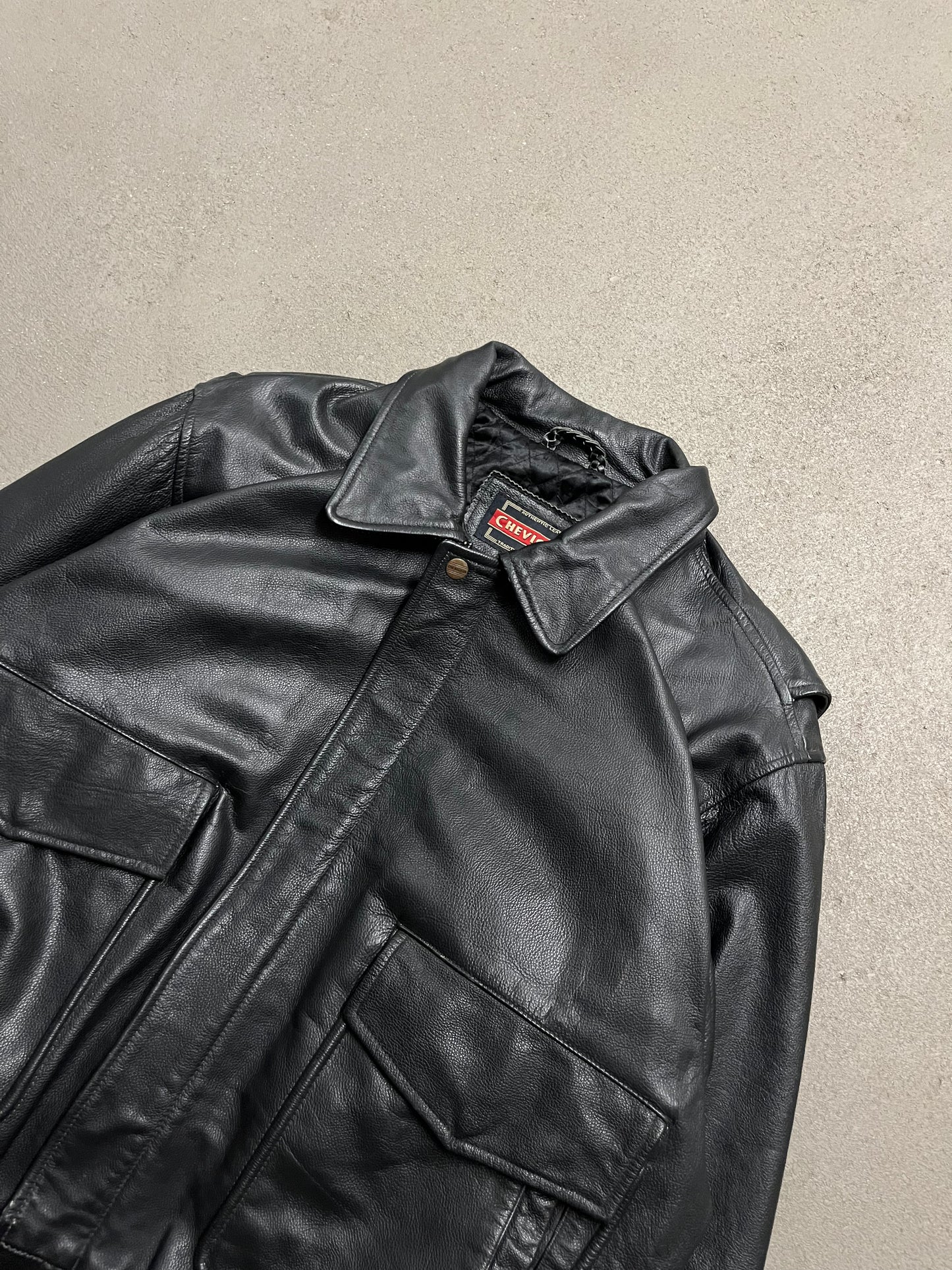 Vintage Black Chevignon Leather Jacket - L