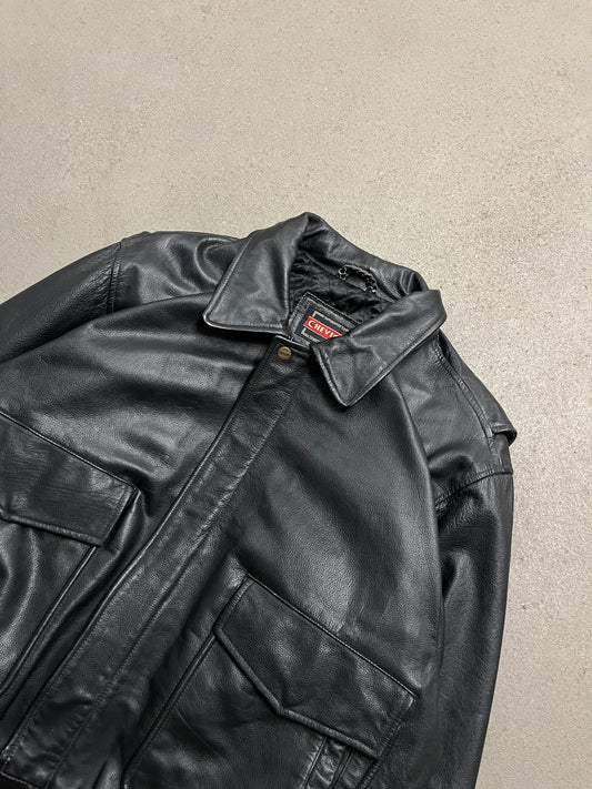 Vintage Black Chevignon Leather Jacket - L