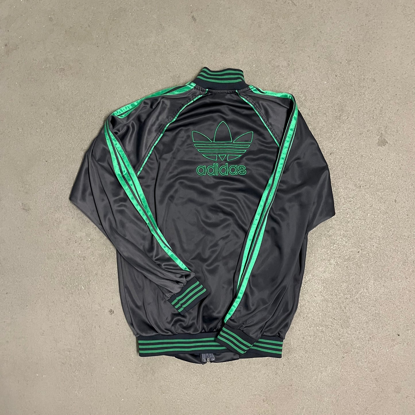 Vintage Grey Green Adidas Track Jacket - M