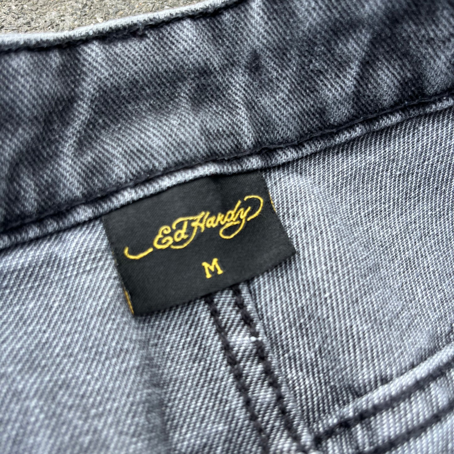 Vintage Y2K Black Ed Hardy Baggy Jeans Shorts - M