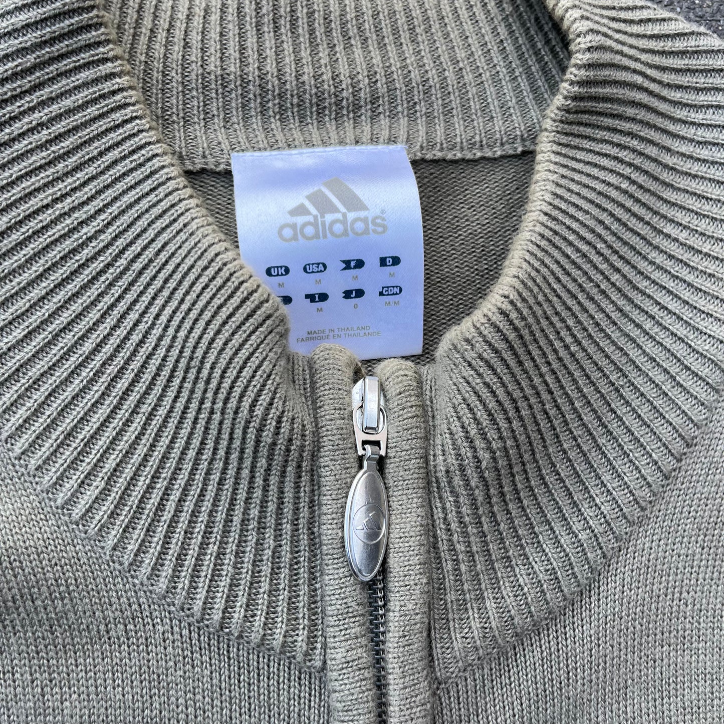 2008 Green Adidas Knit Zip Up - L