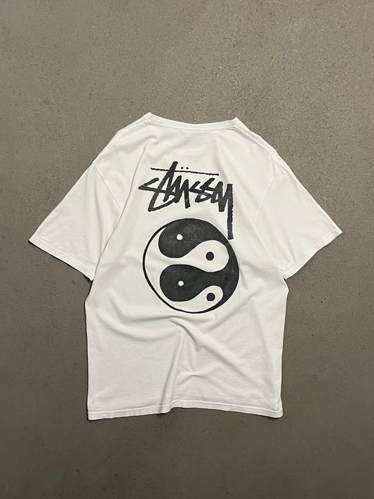 White Stüssy Ying & Yang Tee - L