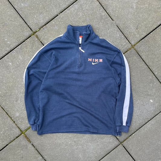 Vintage Blue Nike Half Zip Sweater - L