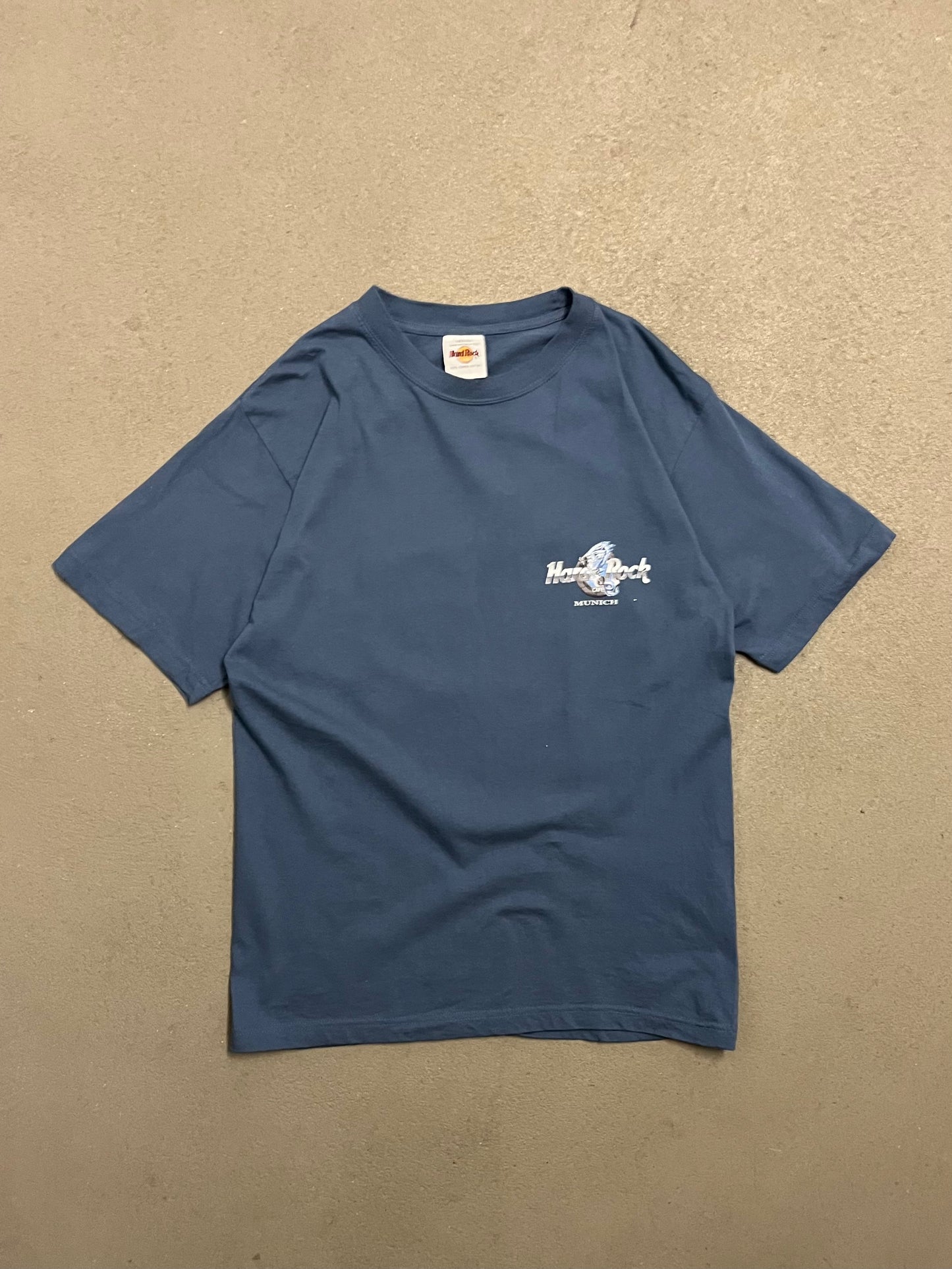 Vintage Y2K Blue Hard Rock Cafe Munich Dragon Tee - M