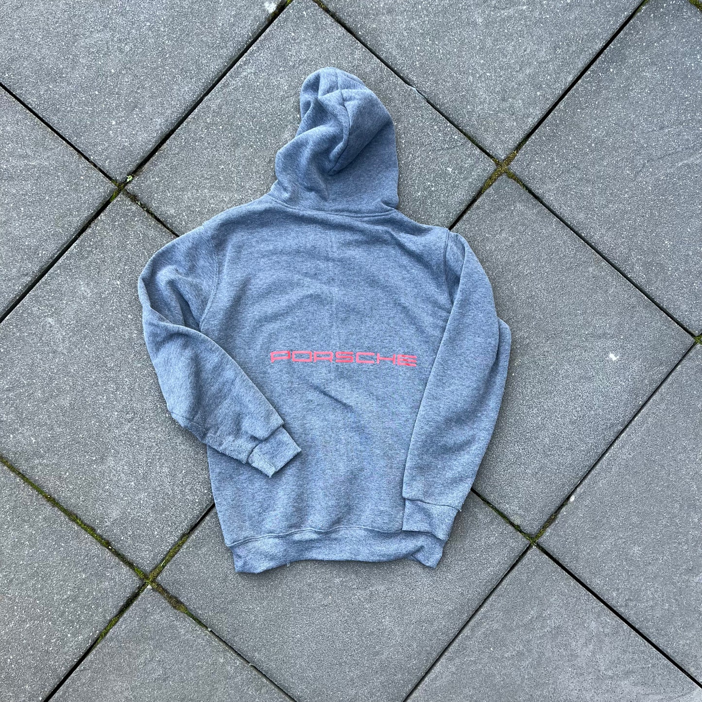 Vintage Grey Porsche Zip Hoodie - M