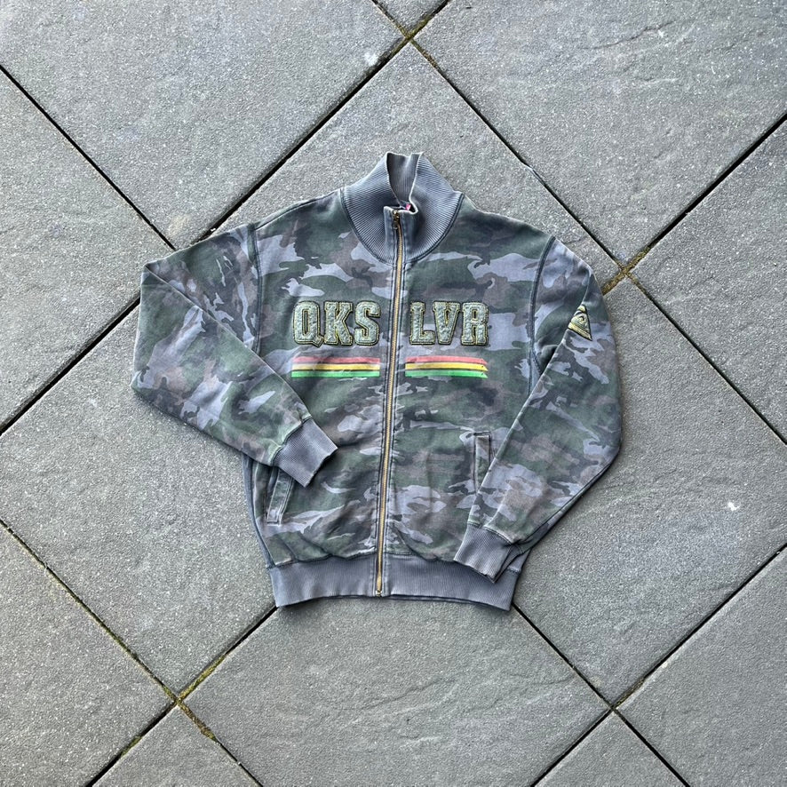 Vintage Green Camo Quicksilver Zip Up - L (W)