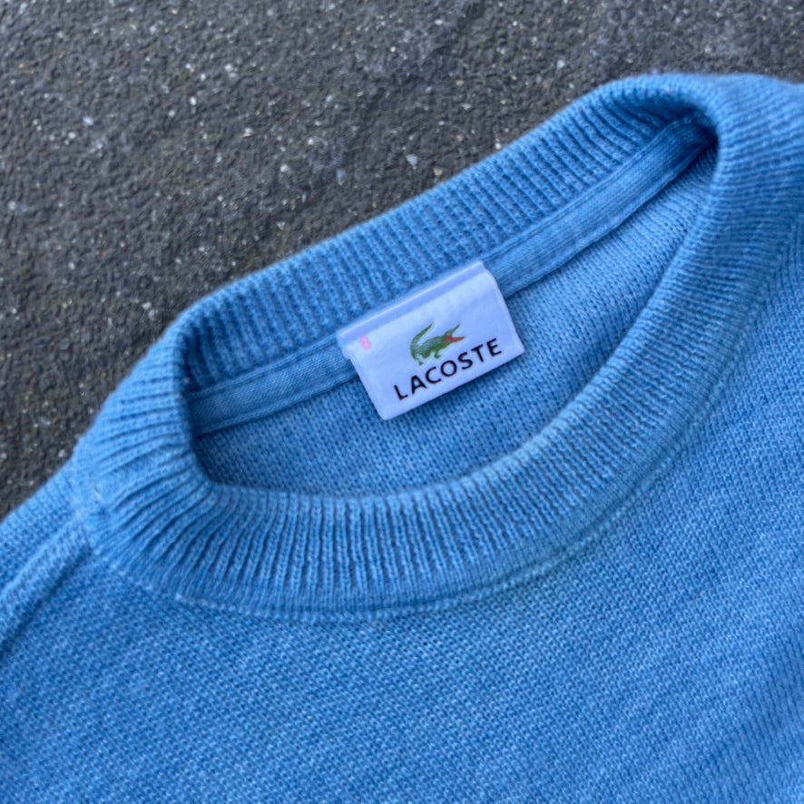 Vintage Blue Lacoste Knit Sweater - M